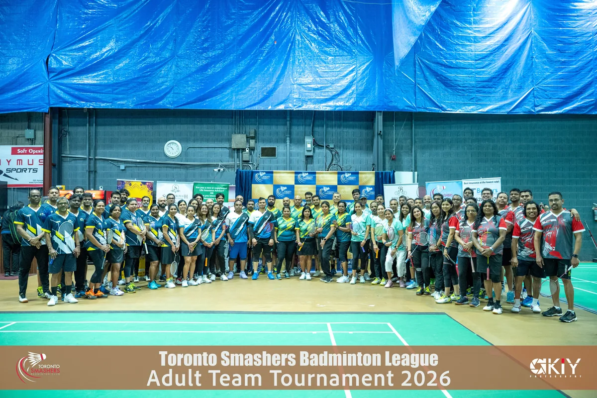 Players lined up across the court at the Adult Team Tournament 2026