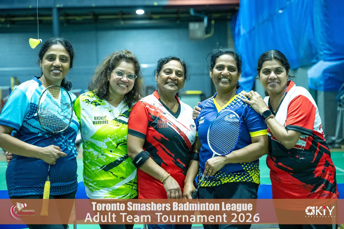 Five women players at the Adult Team Tournament 2026
